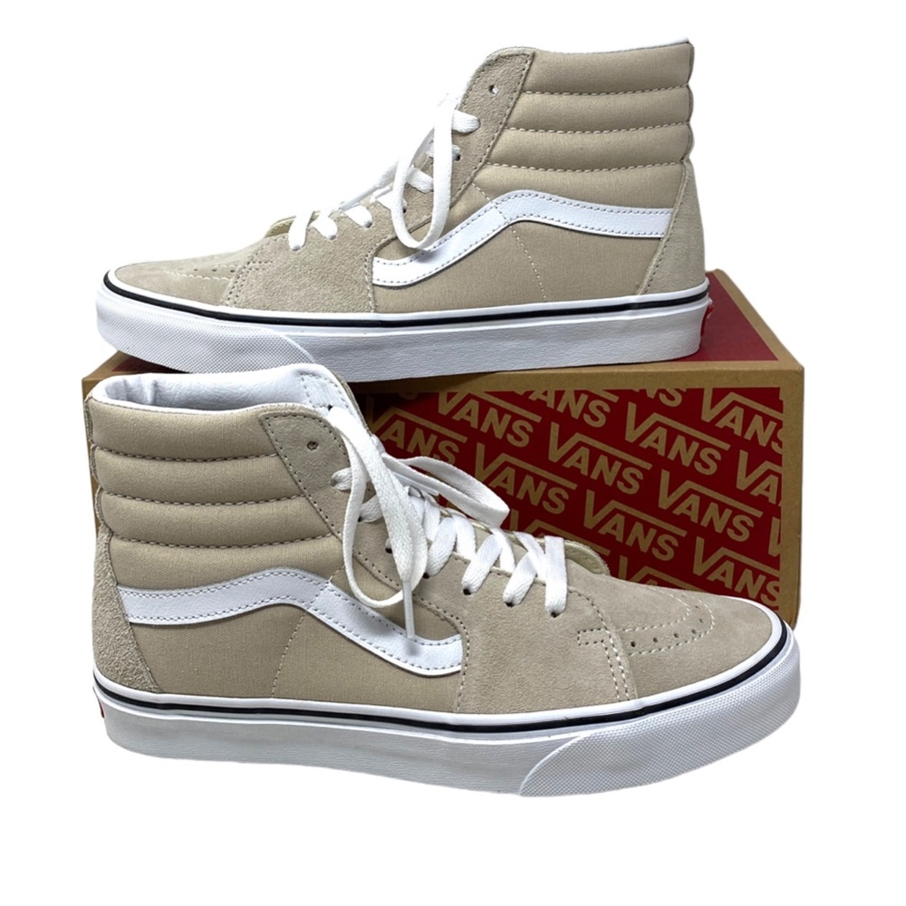 VANS Sk8-Hi Shoes Beige Suede Canvas Casual Sneakers SB Women's Size VN0005U9BLL - Picture 3 of 10
